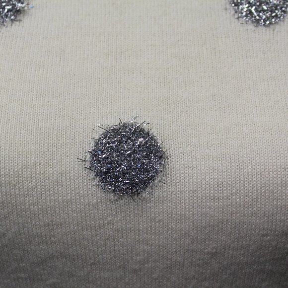 Talbots Tinsel Dot Sweater, XS, Winter White - Picture 9 of 10